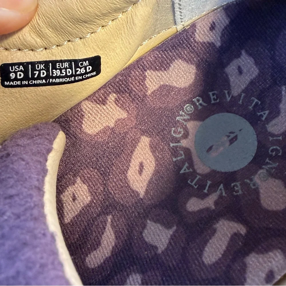 Revitalign Malibu Teddy Fleece Sneakers Orthotic Slip On Purple Sz 9 D Wide EUC